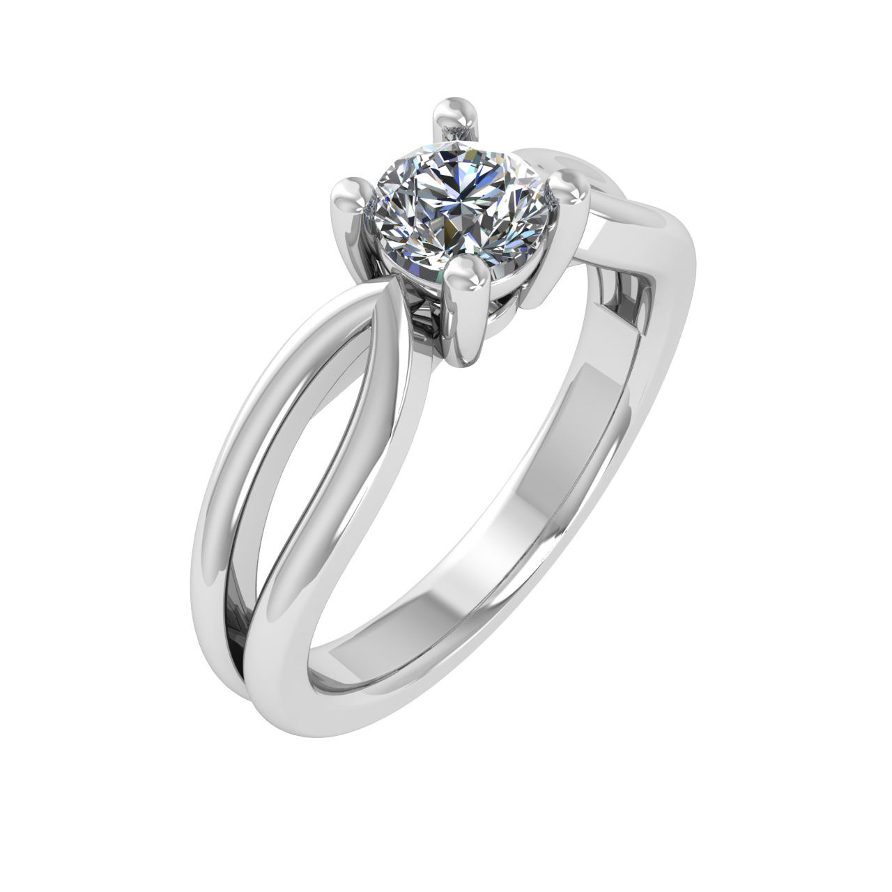 ACCENTED SPLIT SHANK 5.00mm ROUND ENGAGEMENT RING
